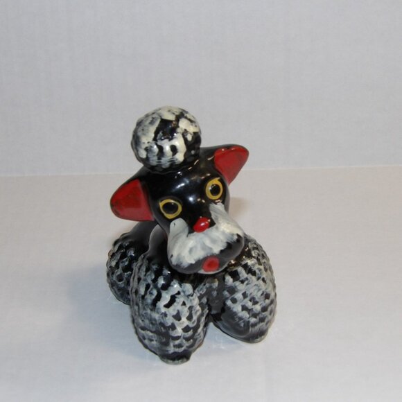 Vintage Big Eyed Black and White Poodle Figurine - Picture 2 of 8